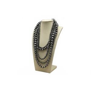 NEW BLUE TORTOISE women's western statement 5-strand faux sterling pearl necklac